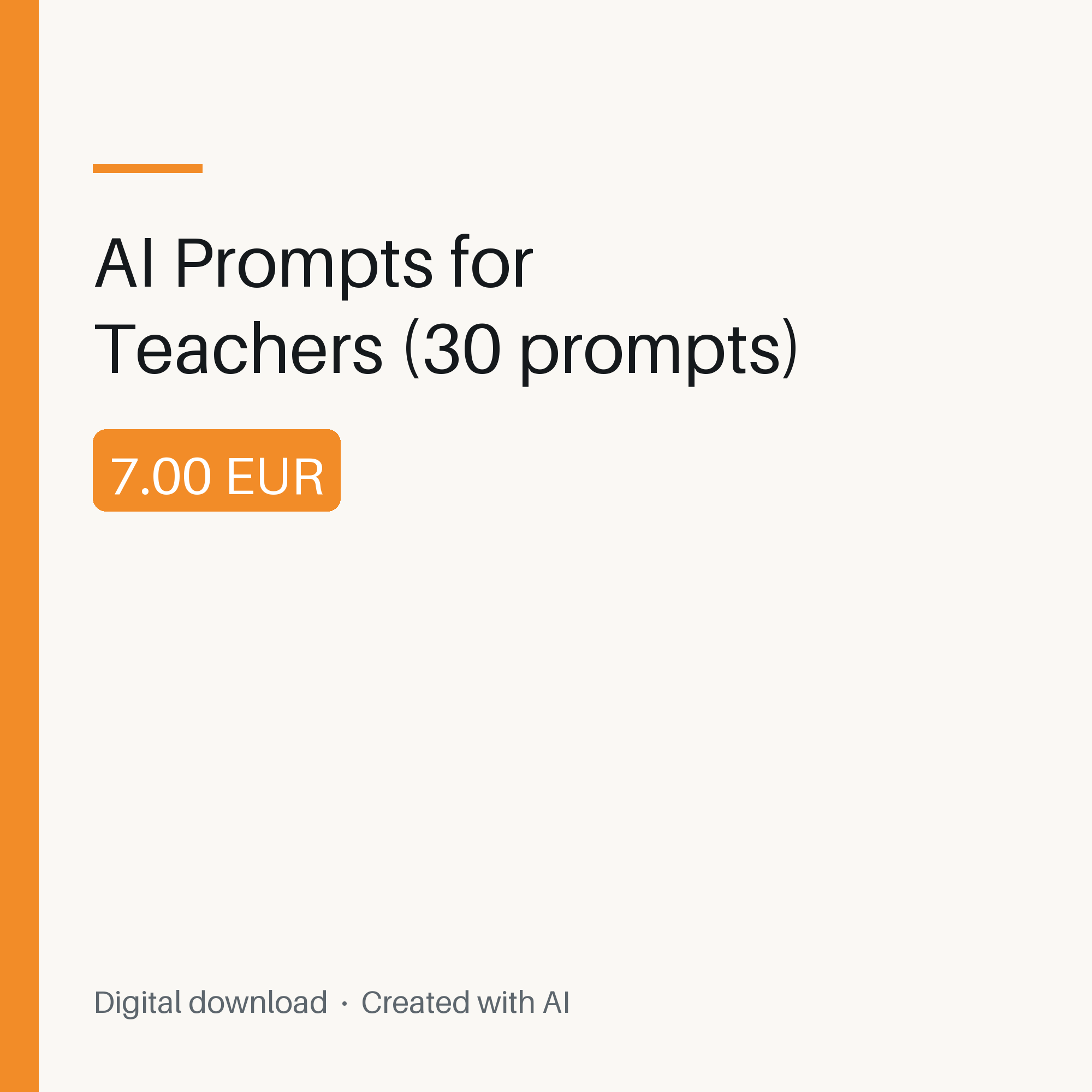 AI Prompts for Teachers (30 prompts)