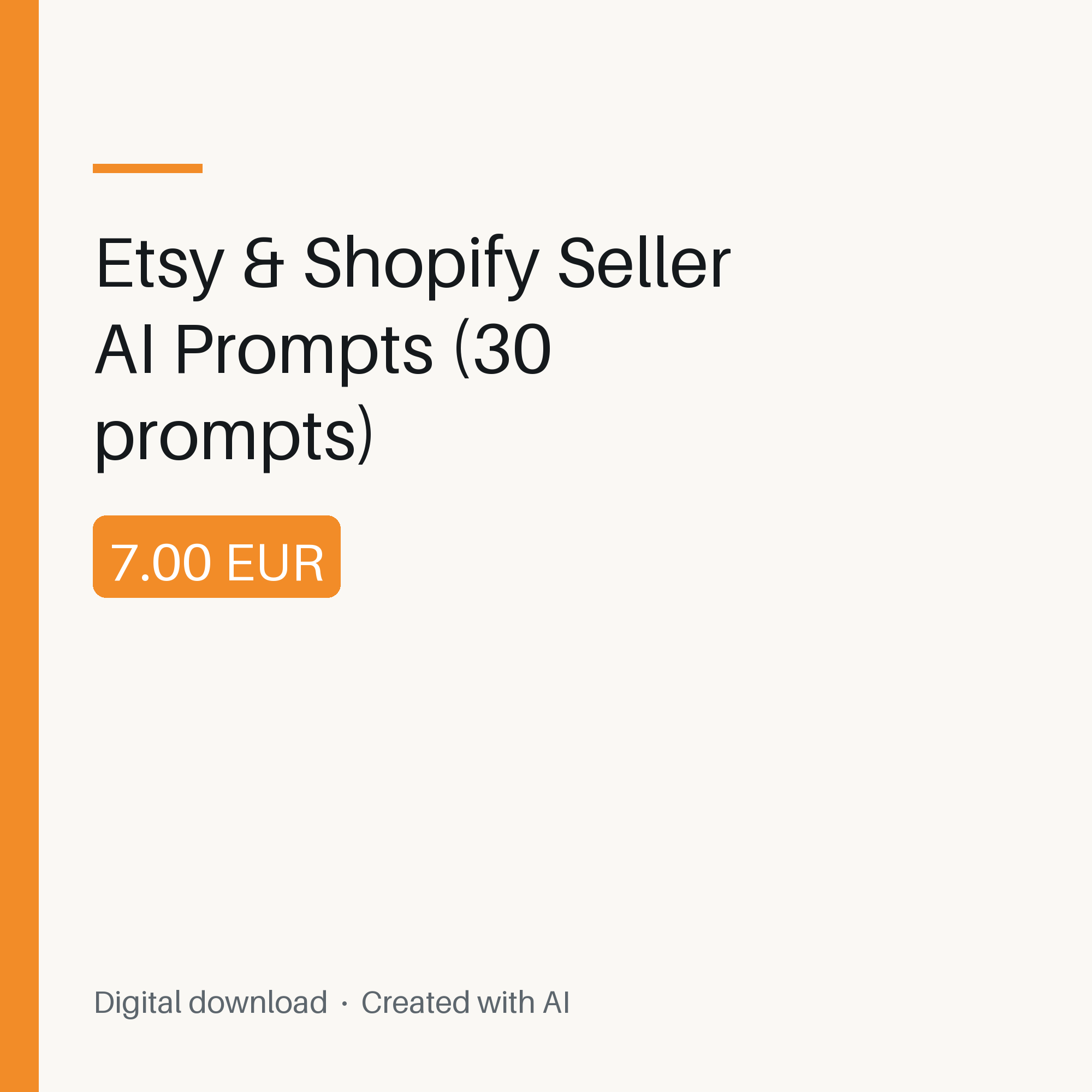 Etsy & Shopify Seller AI Prompts (30 prompts)